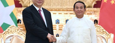 习近平同缅甸总统温敏会谈