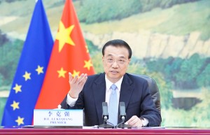 李克强同欧洲理事会主席米歇尔、欧盟委员会主席冯德莱恩共同主持第二十二次中国—欧盟领导人会晤