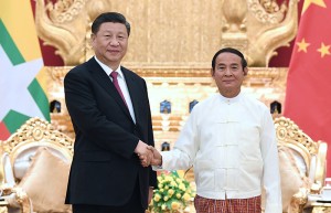 习近平同缅甸总统温敏会谈